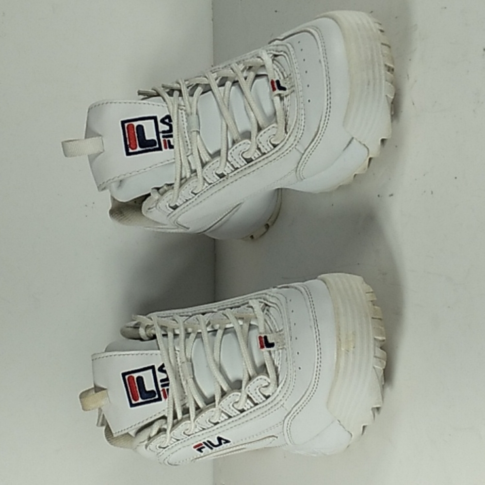 Woman Fila Disruptor 2 Faux/Genuine Leather Premium 6.5 White Sneakers.